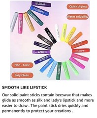 Paint Sticks 24 Colors Neon, Pastel & Metallic, Washable Paint, Non-Toxic NEW