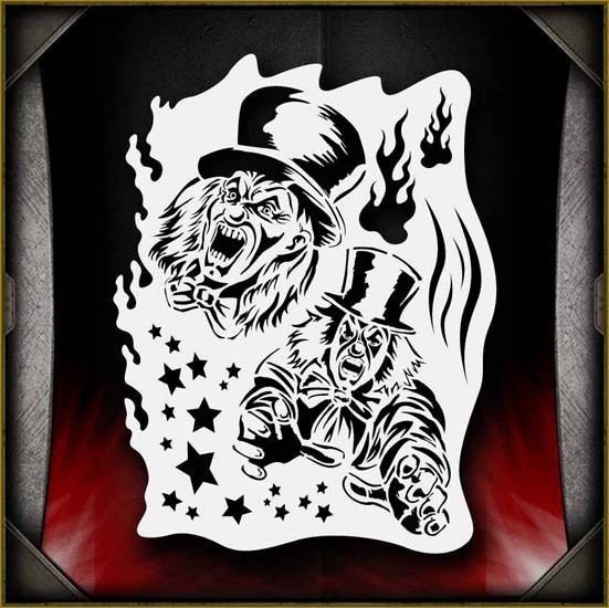 Clowns 1 Airbrush Stencil Template Paint Airsick