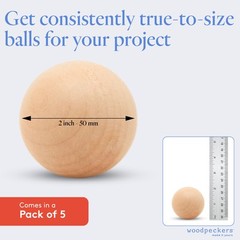 Wooden Balls 2 inch Unfinished, Round, Birch Hardwood Craft Balls | Woodpeckers
