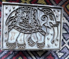 Vintage Carved Wooden and Wood and Metal Textile Wall Clay Stamps India