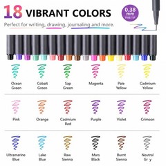 iBayam 18 Colors Journal Planner Pens, 1 Count (Pack of 18), Multicolor