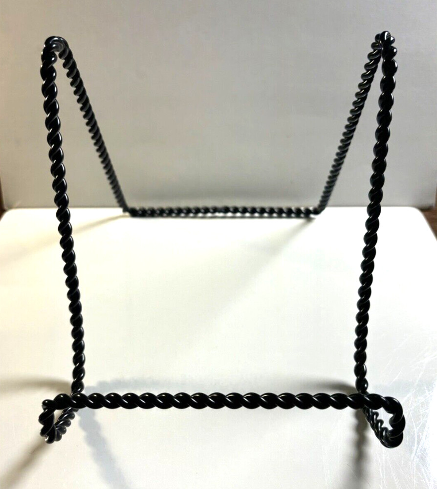 Tabletop Display Easel 8″ x 5.5″ Black Twisted Steel Wire Sturdy Excellent Shape