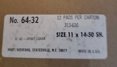 Hunt Bienfang Sketch Pad 11×14, new old stock, still in wrapper, 50 sheets