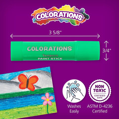 Tempera Paint Sticks, 144 Pcs, 12 Colors, Non-Toxic, Mess-Free Art Supplies for