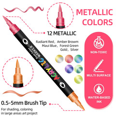 24/48/72 Colors Dual Tip Acrylic Paint Markers 12/24/36 Pack Art Markers Set Dra