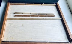 Vintage Wooden Traveling Artist Case 18”x 22” Leather Straps Storage Compartment