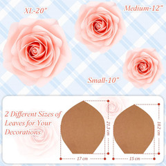 28 Pcs Paper Flowers Template Kit DIY Paper Flower Decorations for Wall Rose Peo