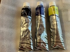 3 Paul Rubens Oil Paint, 843 Ultra Marine and 814 Lemo Yellow 874 Coal Black