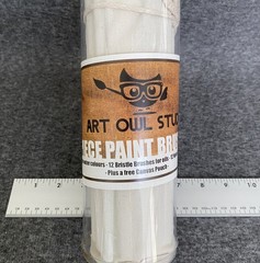 Art Owl Studio – 36-piece Paint Brushes: Oil, Acrylic Watercolor w/Canvas Pouch