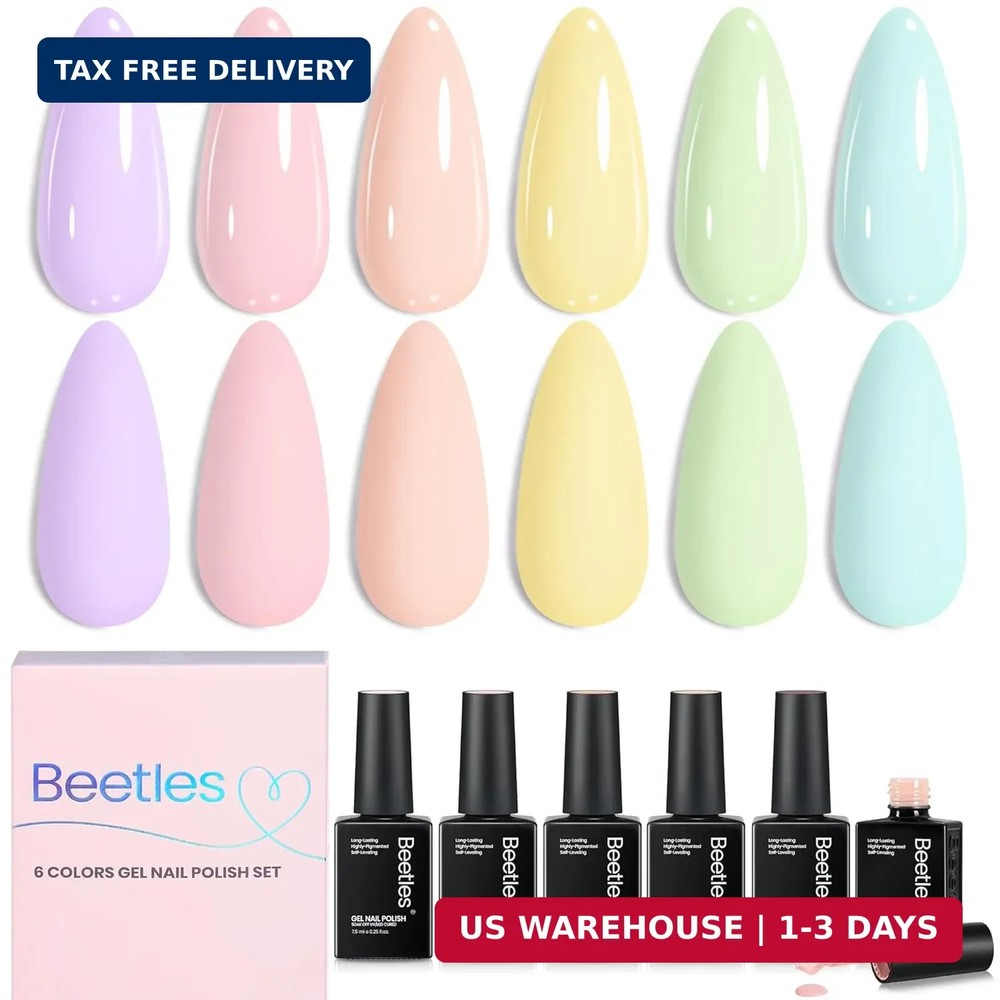 Beetles Pastel Gel Polish Set – Afternoon Desserts Collection, 6 Colors Pastel G
