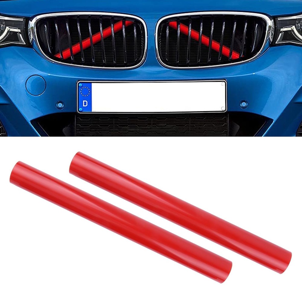 Pack-2 Car Grill Decorative Strips, 11.2″ x 1.1″ ABS Rustproof Sun-Proof Spor…
