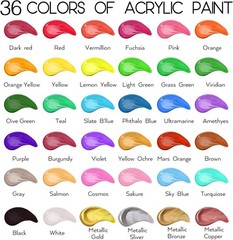 55PCS Acrylic Paint Set of 36 Colors 2fl oz 60ml Bottles 12 Brushes,Non Toxic…