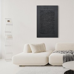 NANKAI Art Hand-painted 45×30 inches Black thick Texture Abstract art Oil pai…