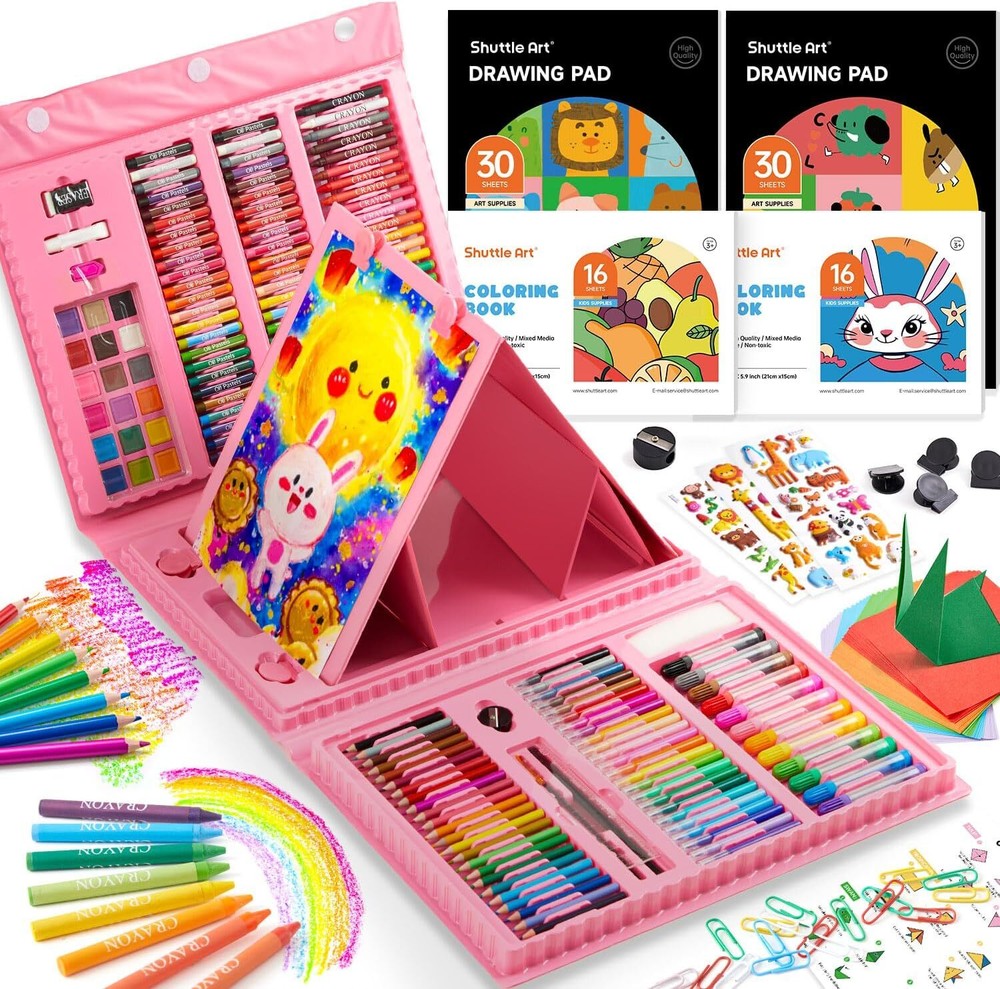 Shuttle Art 335 Piece Kids Set, Multi-Media Supplies, Pink-335