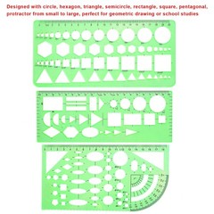 SIQUK 9 Pieces Drawings Templates French Curve Geometric Green