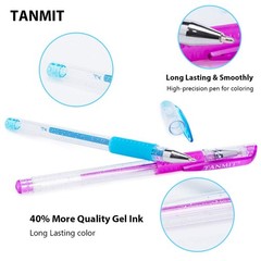 Glitter Gel Pens 33 Colors Neon Glitter Pens Set Gel Art Markers with 40% More I