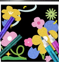 12 Colors Glitter Paint Pens – Acrylic Glitter Markers 1-5mm Soft Tip