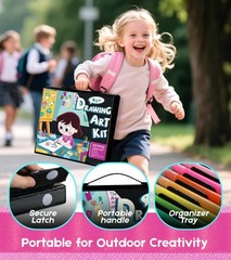 237-Piece Kids Art Set with Double-Sided Easel, Painting Kits for Children