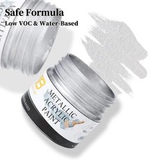 YongBo Metallic Silver Acrylic Paint, 100ml Silver Paint, Art Craft Paints for