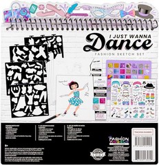 Dance-Themed Fashion Sketch Portfolio – 35 Pages & Stickers for Young Artists