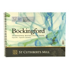 St. Cuthberts Mill Bockingford Watercolor Paper Spiral Pad – 12×9-inch White …