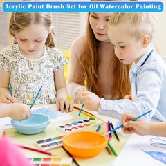 50Pcs Round Paint Brushes Bulk, Small Paint Brushes Classroom Brushes Set for…