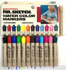 1991 Sanford Mr. Sketch Water Color Markers 12 Color Set No. 22072 UNSCENTED
