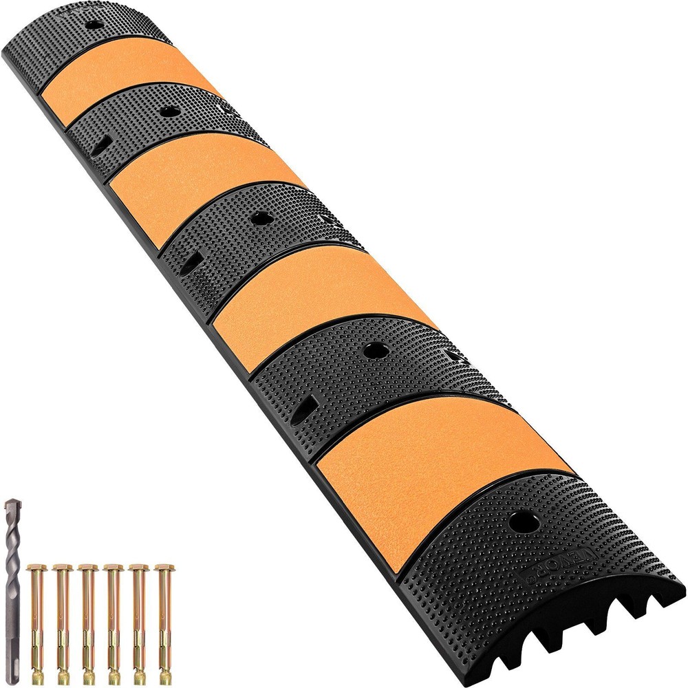 1 Pack 2 Channel 72.8” x 12.2“ x 2.2” Rubber Speed Bump 22000 LBS Load Capacity