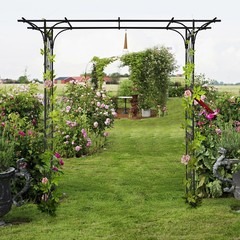 206*41*216cm Iron 16mm Tube Flat Top Courtyard Iron Arch Black