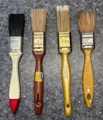 Assorted Paint Brushes, Pallet Knives and 16″x 12″ Pallet; No Paints