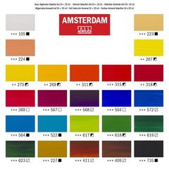 Royal Talens Amsterdam Acrylic Standard Tubes, 20ml-Tubes, Set of 24 (100516105)