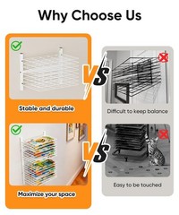 mocomax Wall Mount Art Drying Rack, 32 Removable Shelves Metal Paint Drying R…