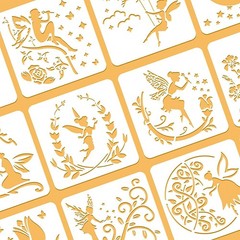 1set 12pcs Large Plastic Reusable Drawing Painting Stencils Templates sets