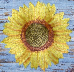 New Dazzle “Sunflower”, Round Drill DIY Diamond Painting Art Craft Kit, 8×8”