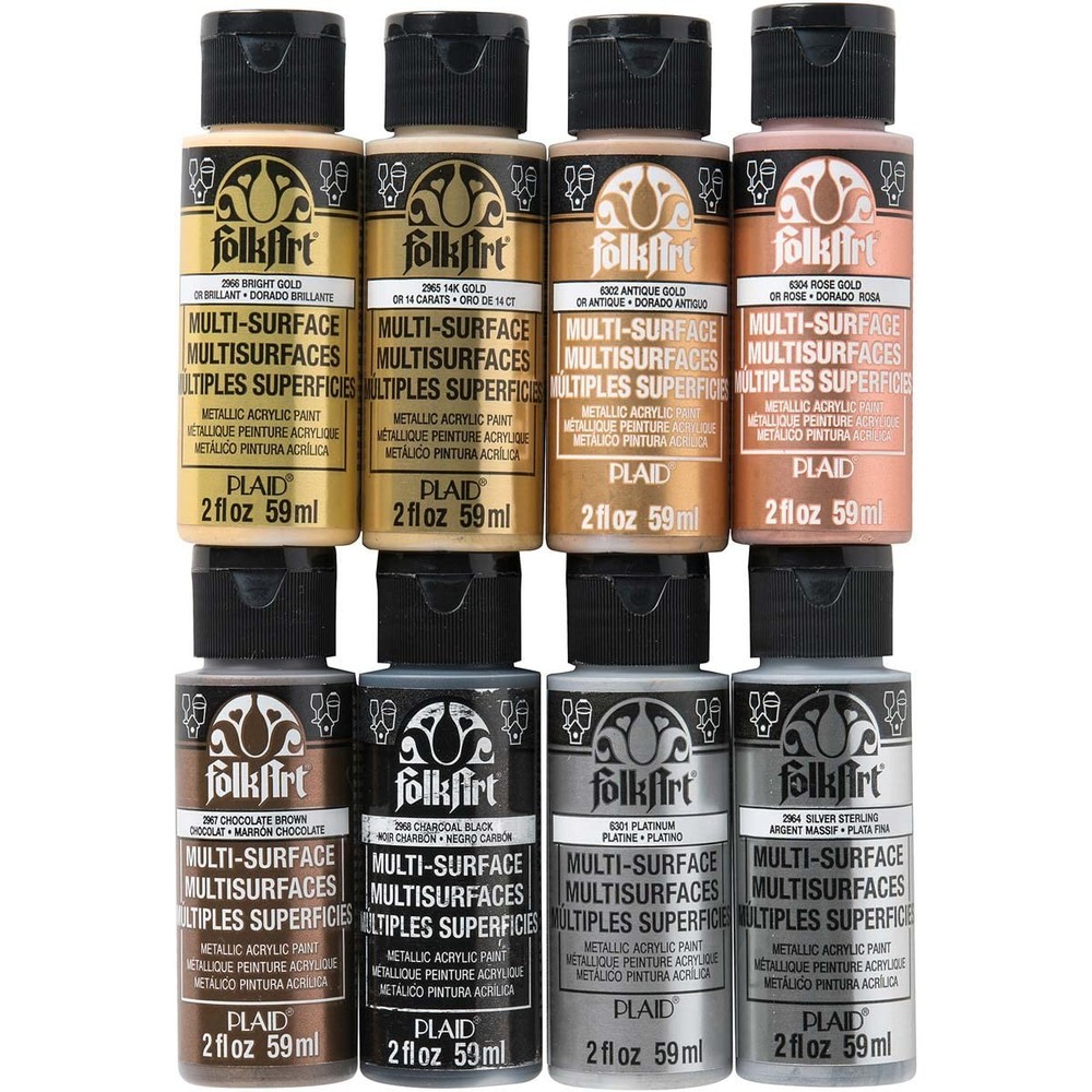 FolkArt Metallic Acrylic Craft Paint Set Formulated to be Non-Toxic that is P…