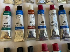 Lot of 47 Art 101 Acrylic/Water/Oil Paint Tubes – Multicolor – .4 oz – Most New