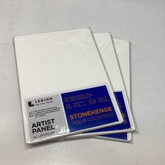 Lot of 3 Legion Stonehenge Aqua Coldpress Artist Panels White 5×7