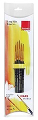 5Pc Long Hair Liner Brush Set Fine Detail Outlining for Acrylic Watercolor & Ink