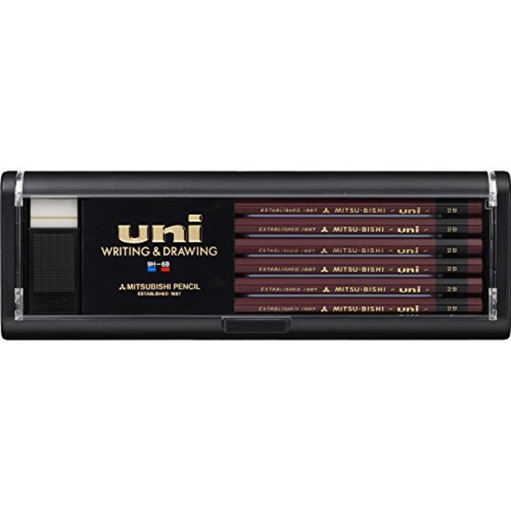 Mitsubishi Pencil Uni Wooden Pencil 2B Box of 12 Free Ship w/Tracking# New Japan