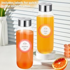 10.5 oz Glass Juice Bottles with Lids – 10.5 Ounces 6-Pack Without Sleeves