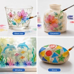 Professional Acrylic Glass Paint Stained Transparent Glass Window Paint Set G…
