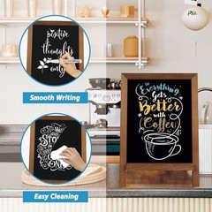 Small Tabletop Magnetic Chalkboard Signs, 9.5″ x 14″, Brown | Rustic Brown