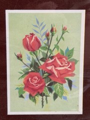 Vintage 1962 Craftint Picture-Craft Paint By Number ROSES Set #210 USA 10×14 NOS