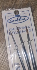 VINTAGE CRAFTINT NO 89 #89 FINE RED SABLE PAINT BRUSHES JAPAN (LOT OF 3) NEW