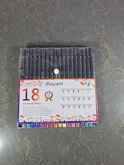 iBayam 18-Pack Colored Fineliner Pens, Fine Point Markers for Journaling & Art