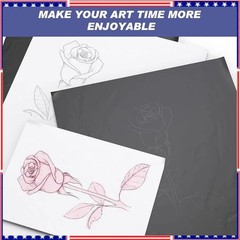 100 Sheets Carbon Paper, Black Graphite Paper for Tracing Patterns onto Wood, Pa