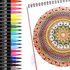 Orange Yellow Double Tip Brush Pens Art Drawing Fine Coloring Markers 12 PCS