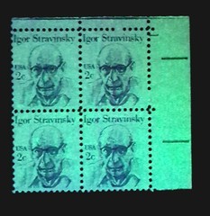 1982 Plate Block 1845! US Mint MNH Stamps, Igor Stravinsky! Overall Tagging