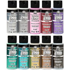 Glitter Acrylic craft Paint Set, Non-Toxic For Beginner&Artist, 10 Btl x 2FL OZ