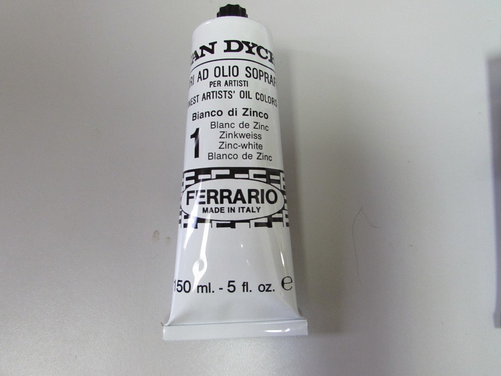 Ferrario VAN DYCK Finest oil colours Zinc White #1  -150ML-TOP QUALITY